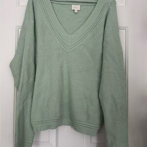 Cyrus Light Green V-Neck Sweater